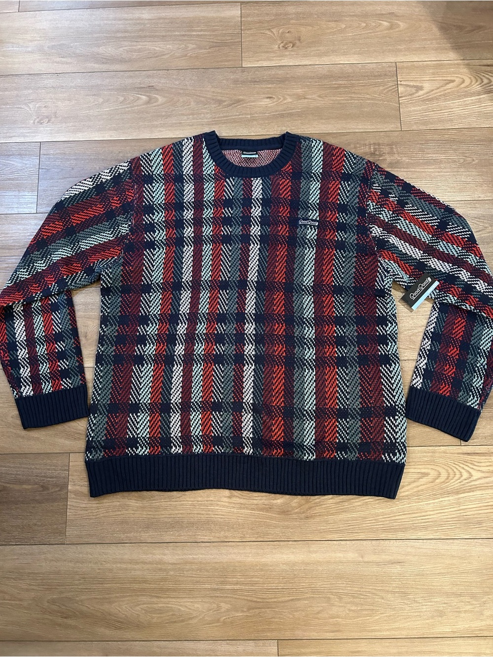 NWT Good Good Golf Plaid Crewneck Sweater Men’s XL Golf